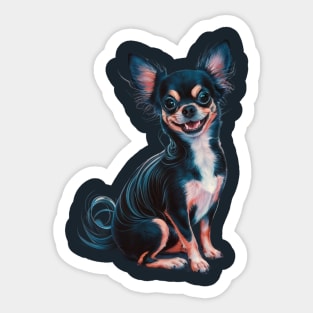 Chihuahua with Vibrant colors and Exaggerated Features. Sticker